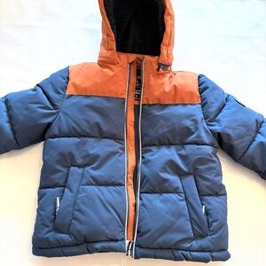 Kids Blue and Orange Puffer Jacket